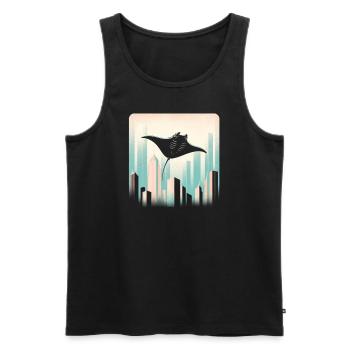 Manta ray - Men's Premium Organic Tank Top - black - Front - Michal (187cm)