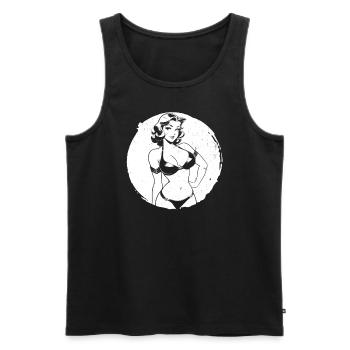 Pin-up Girl - Männer Premium Bio Tank Top - Schwarz - Vorne - AI Model Male 178 light (178cm)