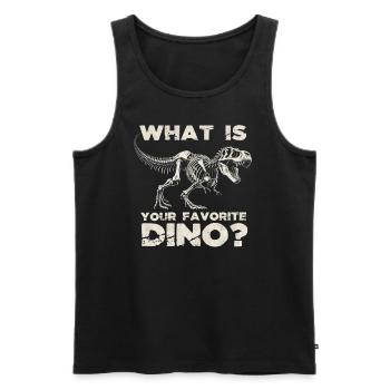 What is your favorite dinosaur? - Men's Premium Organic Tank Top - black - Front - AI Model Male 178 light (178cm)