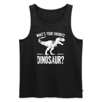 What is your favorite dinosaur? - Men's Premium Organic Tank Top - black - Front - AI Model Male 178 light (178cm)