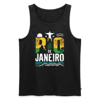 Rio de Janeiro Brasilien - Männer Premium Bio Tank Top - Schwarz - Vorne - AI Model Male 178 light (178cm)