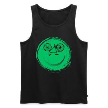 Bicycle Face - Men's Premium Organic Tank Top - black - Front - Michal (187cm)