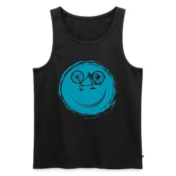 Bicycle Face - Men's Premium Organic Tank Top - black - Front - Michal (187cm)