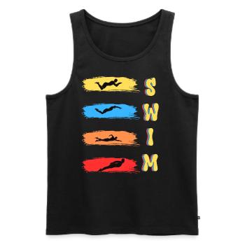 Swim - Men's Premium Organic Tank Top - black - Front - AI Model Male 178 light (178cm)