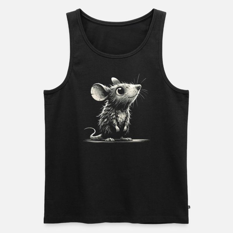 Süsse Ratte Maus - Männer Premium Bio Tank Top - Schwarz
