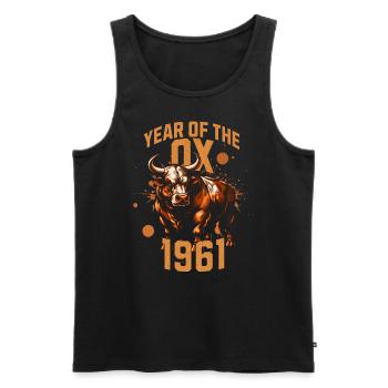 1961 - Jahr des Ochsen - Chinesisches Sternzeichen - Männer Premium Bio Tank Top - Schwarz - Vorne - Michal (187cm)