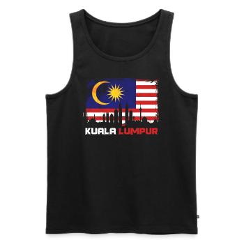 Kuala Lumpur Malaysia Flagge - Männer Premium Bio Tank Top - Schwarz - Vorne - AI Model Male 178 light (178cm)