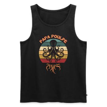 PAPA POULPE - Débardeur bio Premium Homme - noir - Devant - Michal (187cm)