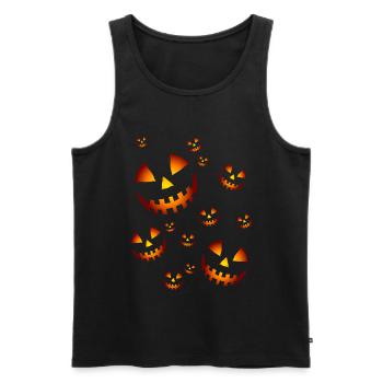 Les citrouilles lumineuses - Débardeur bio Premium Homme - noir - Devant - Michal (187cm)