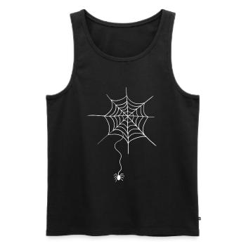 Spinne im Spinnennetz I Halloween I Comic - Männer Premium Bio Tank Top - Schwarz - Vorne - AI Model Male 178 light (178cm)