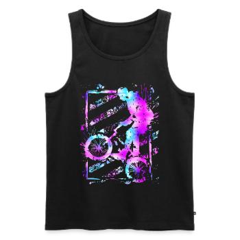 Bmx Magenta - Bmx Fahrrad - Bmx Rad - Männer Premium Bio Tank Top - Schwarz - Vorne - AI Model Male 178 light (178cm)