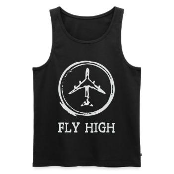 Airplane - Men's Premium Organic Tank Top - black - Front - Michal (187cm)