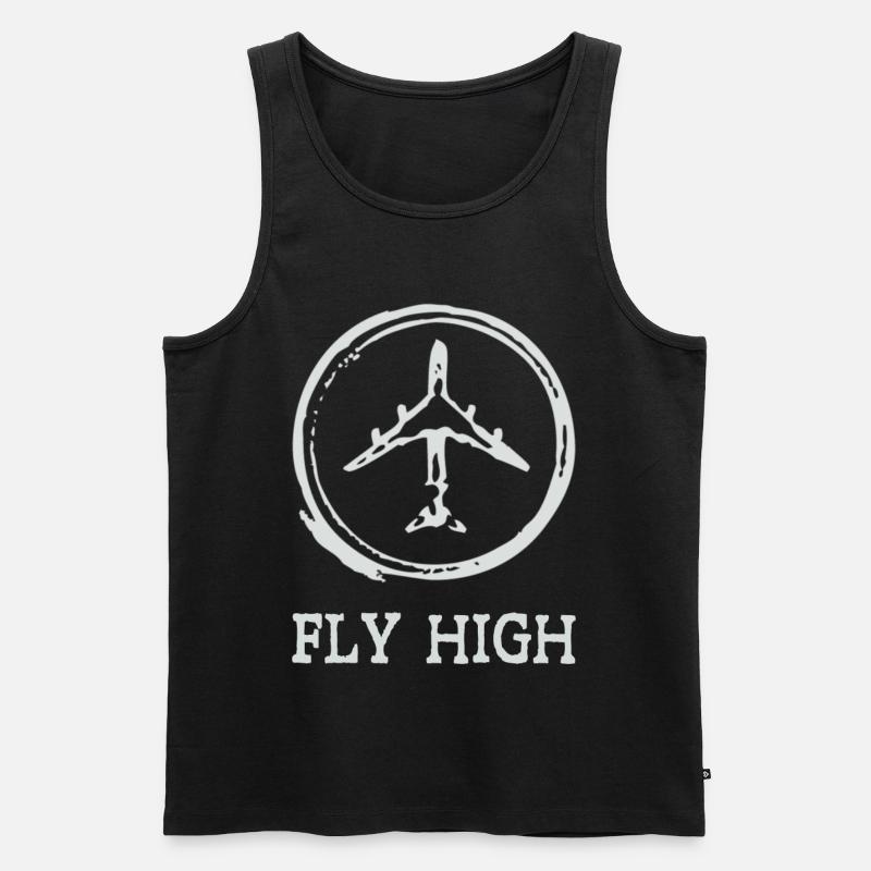 Airplane - Männer Premium Bio Tank Top - Schwarz