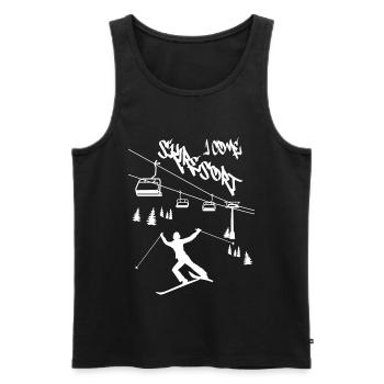 Station de ski Je viens ! - Débardeur bio Premium Homme - noir - Devant - Michal (187cm)