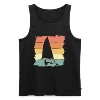 Sand sailing retro vintage country sailing - Men's Premium Organic Tank Top - black - Front - Michal (187cm)