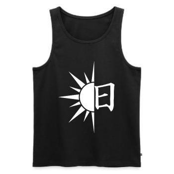Das Wort Sonne auf Japanisch (weiß) - Männer Premium Bio Tank Top - Schwarz - Vorne - Michal (187cm)