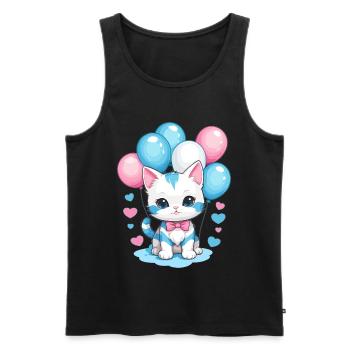 Mignon bébé chat - Débardeur bio Premium Homme - noir - Devant - AI Model Male 178 light (178cm)