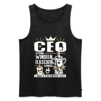 CEO von Windeln Flaschen Eltern Humor Design - Männer Premium Bio Tank Top - Schwarz - Vorne - Michal (187cm)