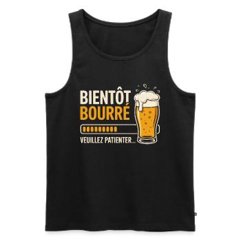 Homme Bourré Apéro Alcool Humour - Débardeur bio Premium Homme - noir - Devant - Michal (187cm)