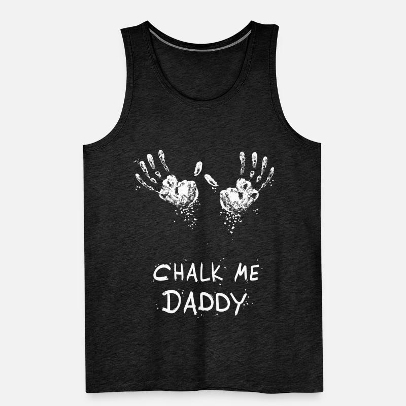 Handprint Chalk Me Daddy - Boulder/ Climbing Pun Men's Premium Organic Tank Top