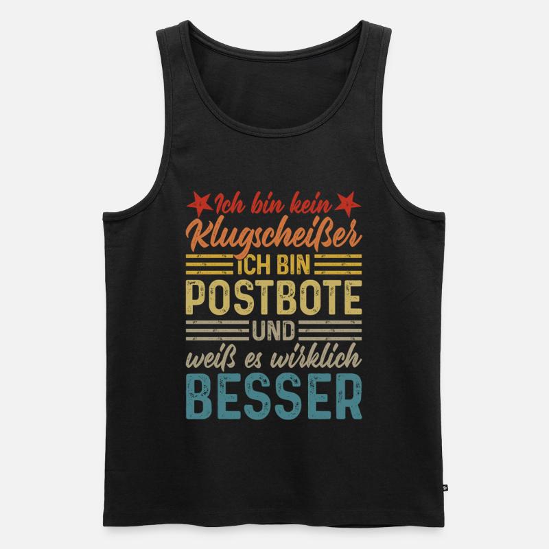 Postbote - Ich bin kein Klugscheißer - Männer Premium Bio Tank Top - Schwarz