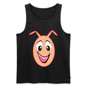 Orange Figurine Funny Head with Hearts - Men's Premium Organic Tank Top - black - Front - AI Model Male 178 light (178cm)