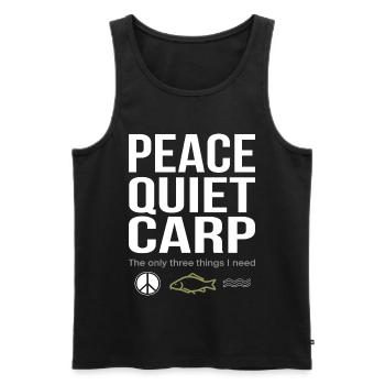Peace, Tranquility, Carp, Fishing, Fun - Men's Premium Organic Tank Top - black - Front - AI Model Male 178 light (178cm)