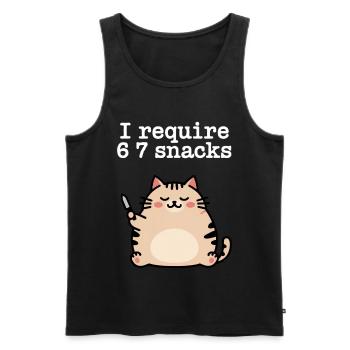 6-7 Mème Internet 6 7 Snack Cat - Débardeur bio Premium Homme - noir - Devant - AI Model Male 178 light (178cm)