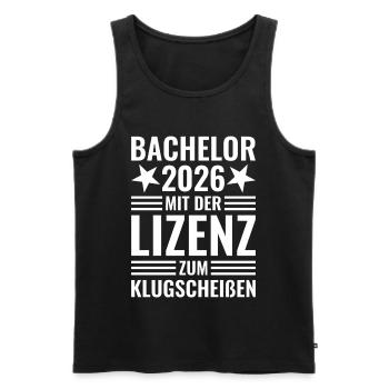 Licence 2026 avec licence pour être malin - Débardeur bio Premium Homme - noir - Devant - AI Model Male 178 light (178cm)