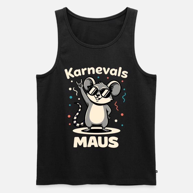 Karneval Rockmusik Karnevalsmaus Niedlich - Männer Premium Bio Tank Top - Schwarz