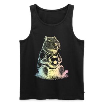 Fußball Capybara - Männer Premium Bio Tank Top - Schwarz - Vorne - AI Model Male 178 light (178cm)