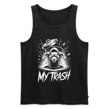 Aggressive rat in the trash can – My Trash - Men's Premium Organic Tank Top - black - Front - AI Model Male 178 light (178cm)