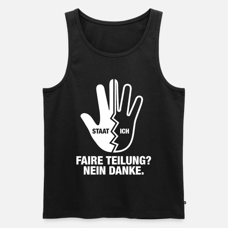 Faire Teilung Nein Danke - Männer Premium Bio Tank Top - Schwarz
