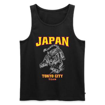 Japan Tokyo City Team - Men's Premium Organic Tank Top - black - Front - AI Model Male 178 light (178cm)