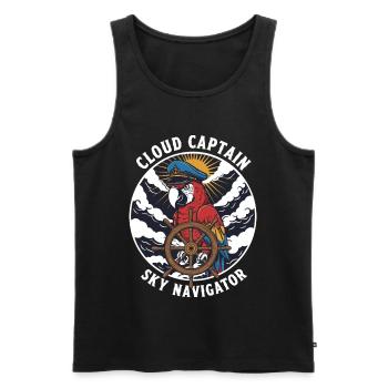 Parrot Captain Cloud Sky Navigator - Men's Premium Organic Tank Top - black - Front - AI Model Male 178 light (178cm)