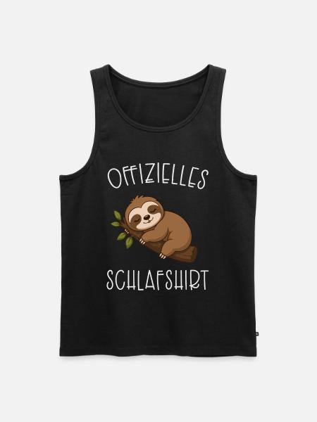 Offizielles Schlafshirt Faultier - Männer Premium Bio Tank Top - Schwarz