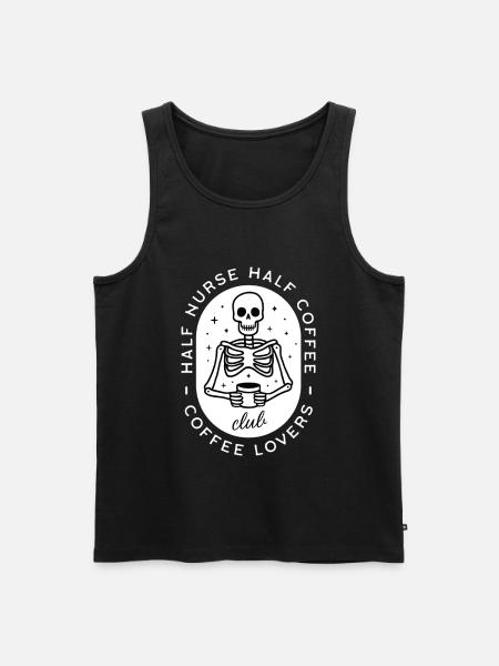 Infirmière café infirmière squelette d’humour noir - Débardeur bio Premium Homme - noir
