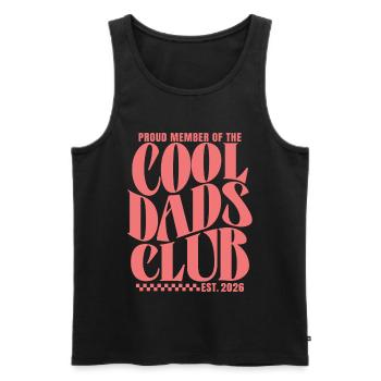 Club des papas cool - Cadeau pour futurs papas 2026 - Débardeur bio Premium Homme - noir - Devant - AI Model Male 178 light (178cm)