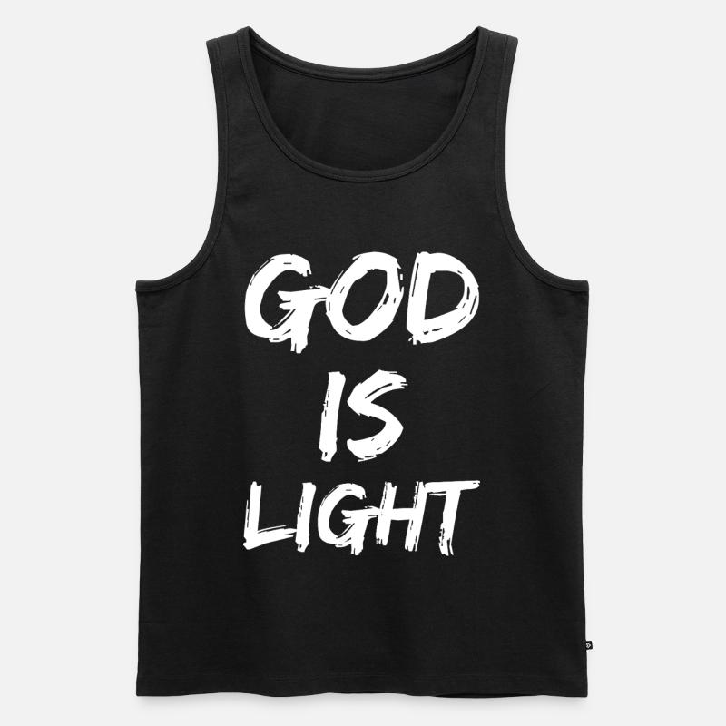 god is light - Männer Premium Bio Tank Top - Schwarz