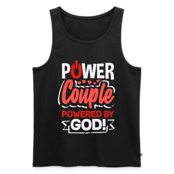 Retro Herz Valentinstag Design Liebe - Männer Premium Bio Tank Top - Schwarz - Vorne - Michal (187cm)