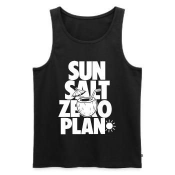 Plan zéro Sun Salt Conception Tropicale - Débardeur bio Premium Homme - noir - Devant - Michal (187cm)