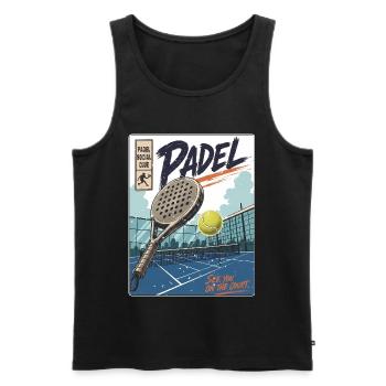 Padel Spieler & Court - Männer Premium Bio Tank Top - Schwarz - Vorne - Michal (187cm)