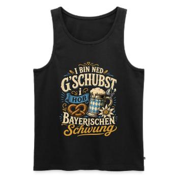 Bayerischer Spruch - Männer Premium Bio Tank Top - Schwarz - Vorne - Michal (187cm)