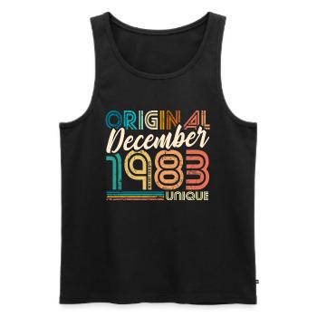 Vintage December 1983 Unique Limited Edition - Men's Premium Organic Tank Top - black - Front - Michal (187cm)