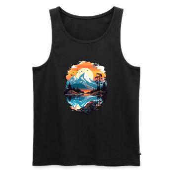 Nature Mountain Panorama - Men's Premium Organic Tank Top - black - Front - Michal (187cm)