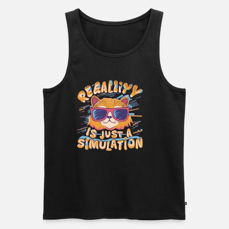Realitiät Ist Nur Eine Simulation - Männer Premium Bio Tank Top - Schwarz
