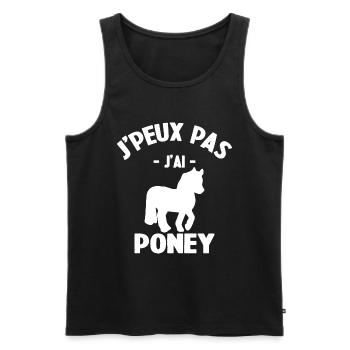 Je Peux Pas J'ai Poney - Débardeur bio Premium Homme - noir - Devant - Michal (187cm)