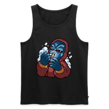 Cannabis Alien Marihuana Weed Kiffer Shirt - Männer Premium Bio Tank Top - Schwarz - Vorne - Michal (187cm)
