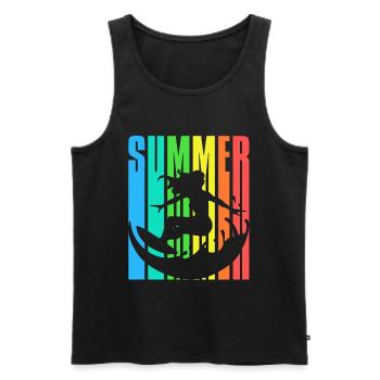 Surfin Summer Surfergirl 2023 colourful - Men's Premium Organic Tank Top - black - Front - AI Model Male 178 light (178cm)