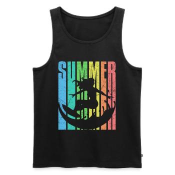 Summer Surfergirl vintage 2023 - Men's Premium Organic Tank Top - black - Front - Michal (187cm)